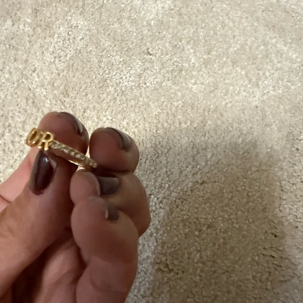 Dior Gold Logo Ring for Women - Picture 2 of 7